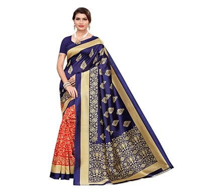 eka lifestyle (131eka) art silk printed saree with blouse (multicolor)
